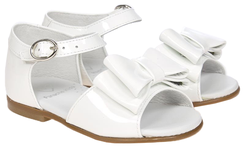 Panache Bunty Big Bow Toddler Girls Sandal White