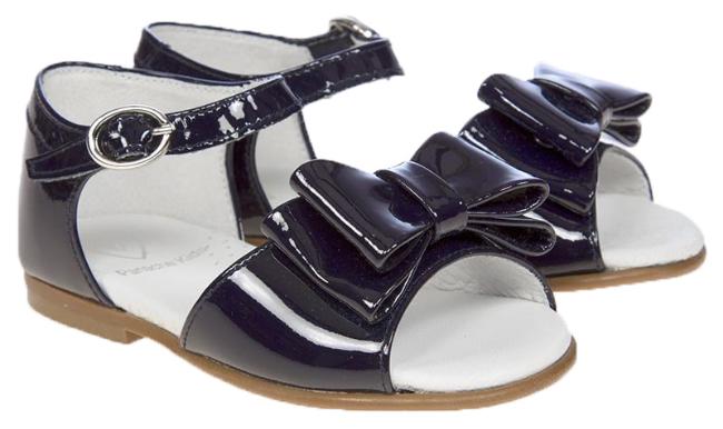 Picture of Panache Bunty Big Bow Toddler Girls Sandal - Navy Blue