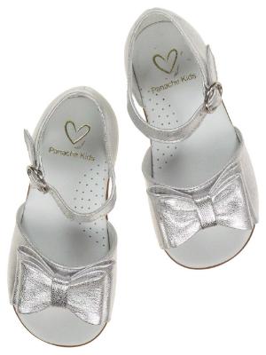 Picture of Panache Bunty Big Bow Girls Sandal - Metalic Silver