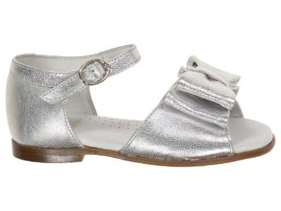 Picture of Panache Bunty Big Bow Girls Sandal - Metalic Silver