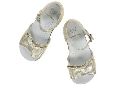 Picture of Panache Bunty Big Bow Girls Sandal - Metalic Gold