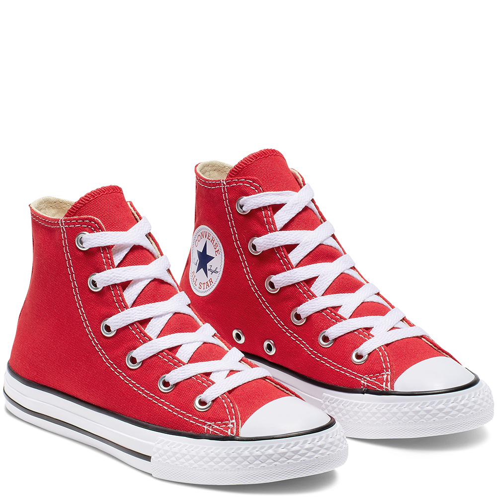 Kids red cheap high top converse