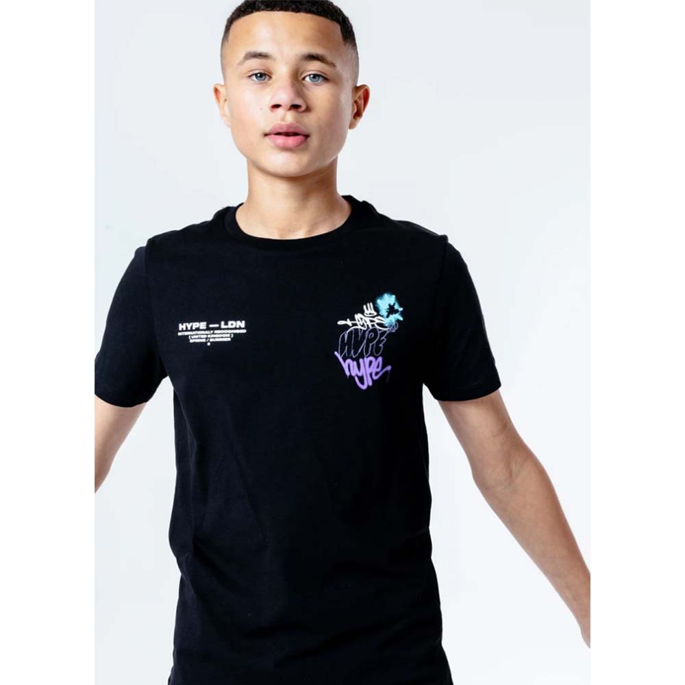 Hype Kids Boys Eastend T shirt Black. Children s Designer