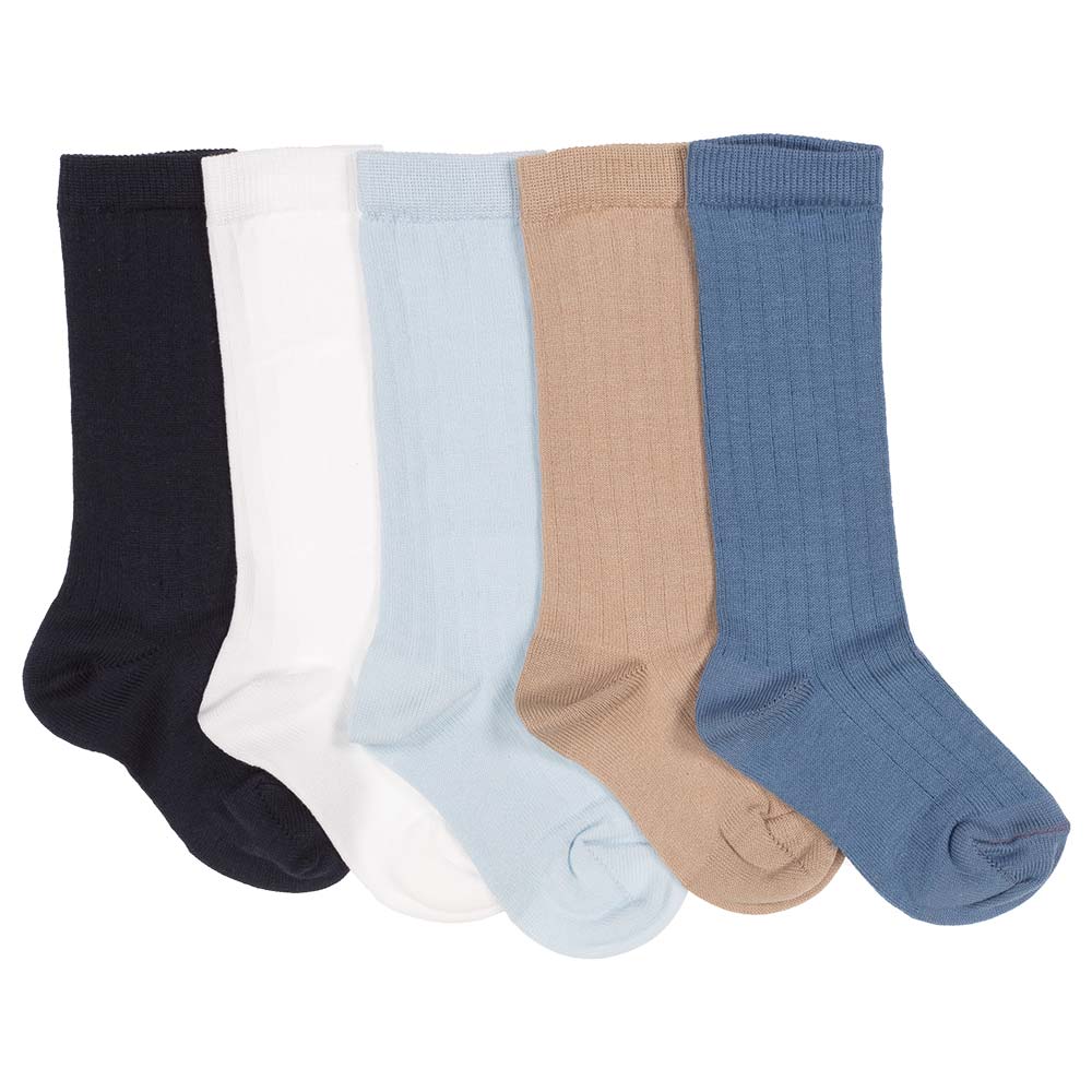 Meia Pata Traditional Fine Ribbed Knee Sock - Beige. Children's ...