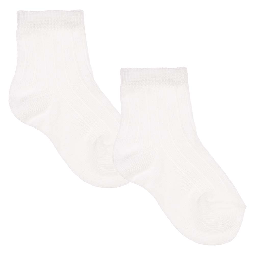 Meia Pata Boys Traditional Ribbed Ankle Sock White