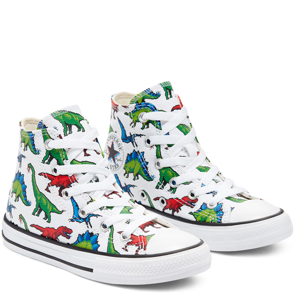 Converse Kids 8-Bit Dino Lace Up Hi Top. Children's Designer Clothes Shoes | Panache Kids Genuine Designerwear for Girls, Boys & Babies