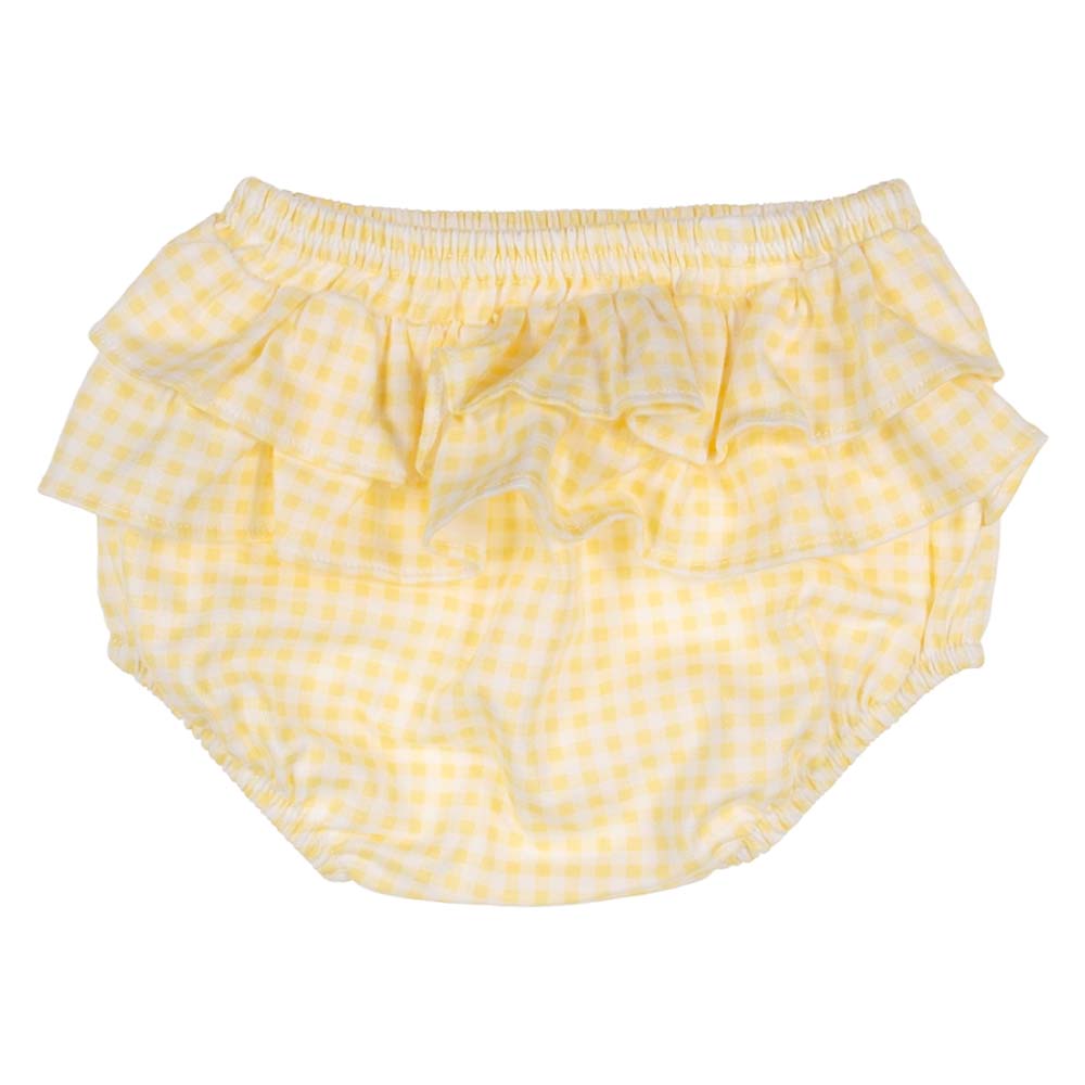 Babidu Girls Gingham Dress & Ruffle Panties Set - Lemon. Children's ...