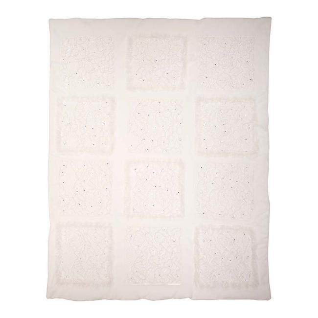 Picture of Sofija Antonina Lace Applique Blanket - Ivory