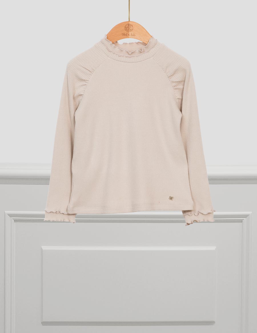 Ruffle edge outlet turtleneck