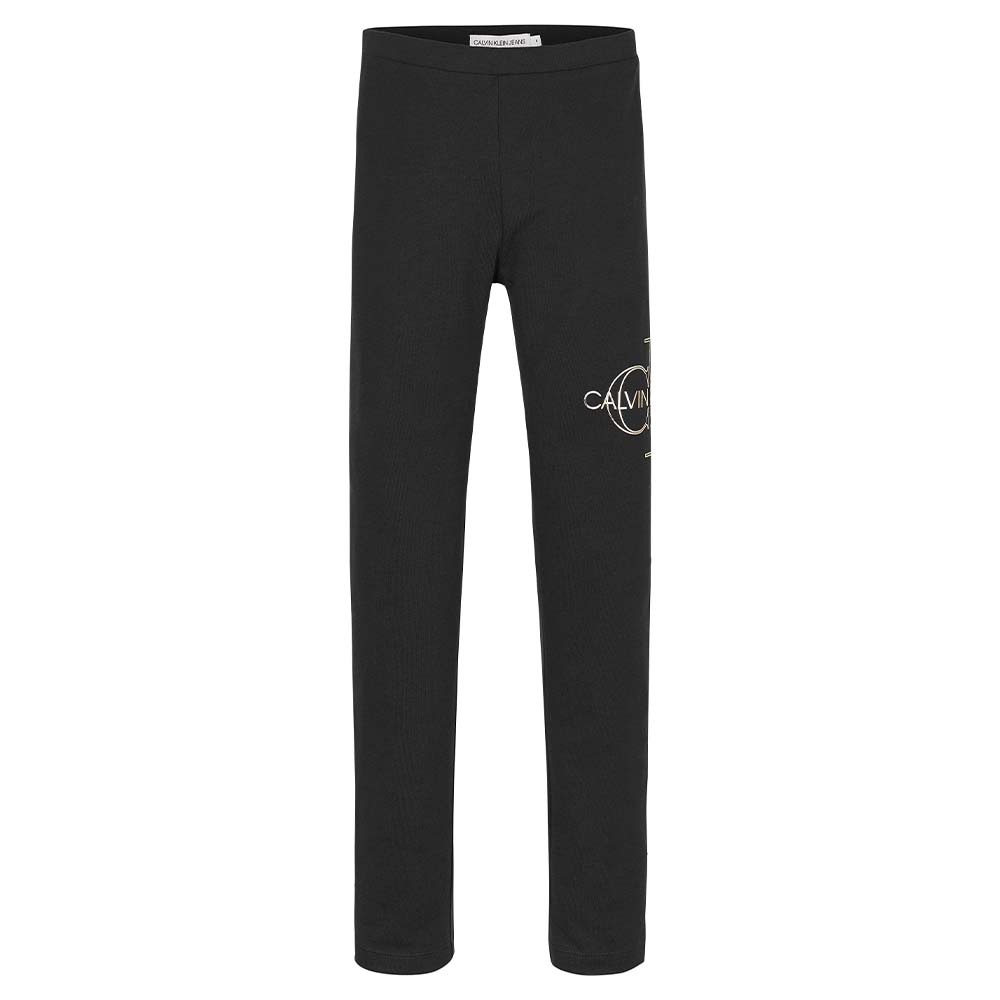 Calvin Klein Jeans - Girls Black Cotton Logo Leggings
