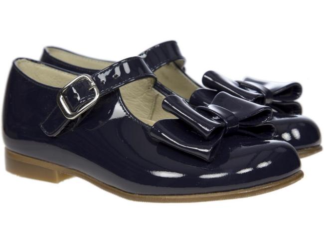 Picture of Panache Double Bow Mary Jane Shoe - Light Navy