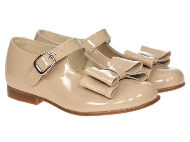 Picture of Panache Girls Double Bow Mary Jane Shoe - Arena Dark Beige 