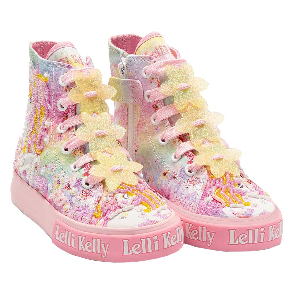 Lelli Kelly Unicorn Mid Canvas Boot Lemon Multi Fantasy