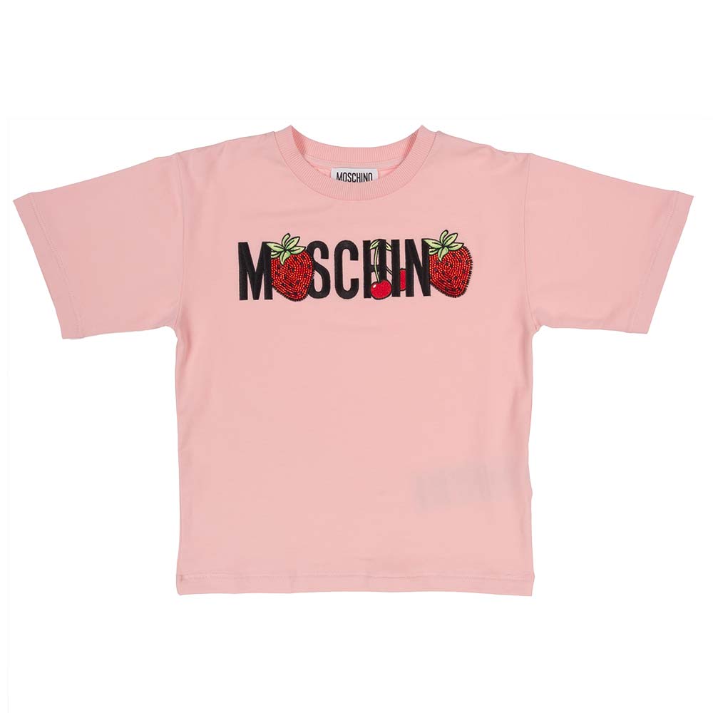 Moschino Girls Strawberry Leggings Set - Pink Black. Children's