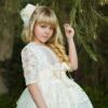 Picture of Meriche Alta Costura Hat With Polka Tulle Hair Clip - Cream