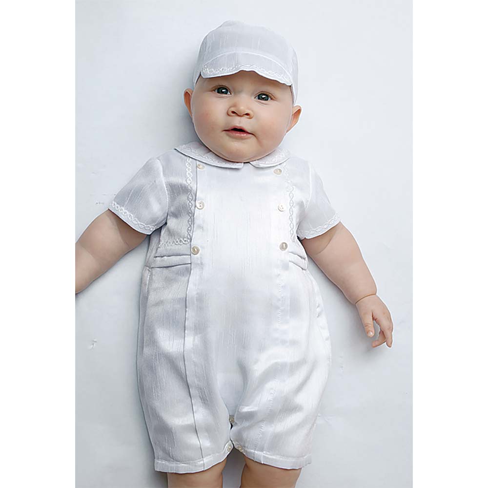 White best sale christening romper