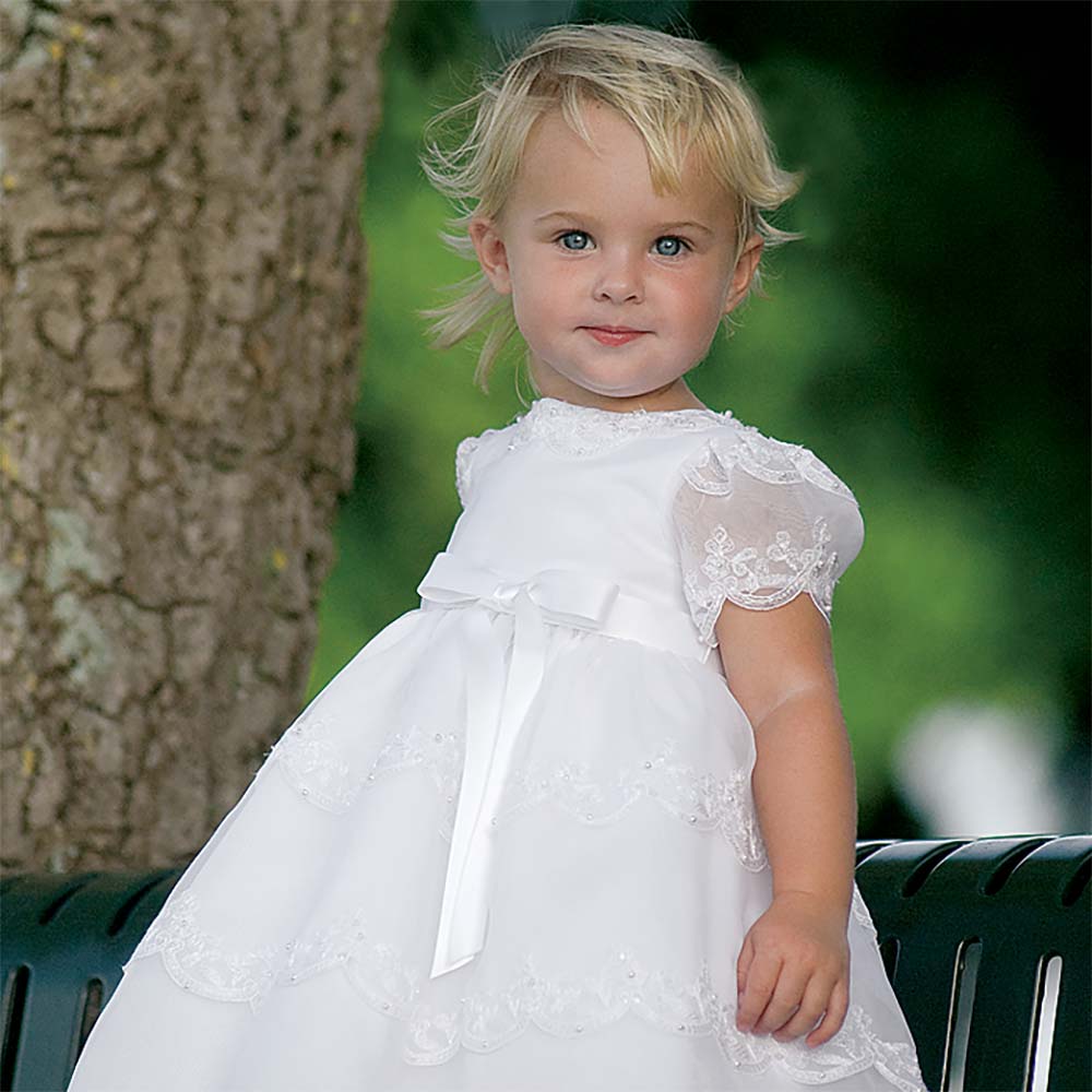 Baby white occasion top dress