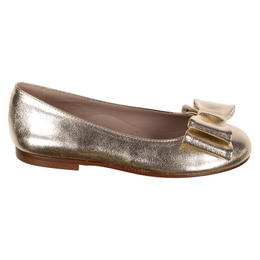 Girls gold best sale flat shoes