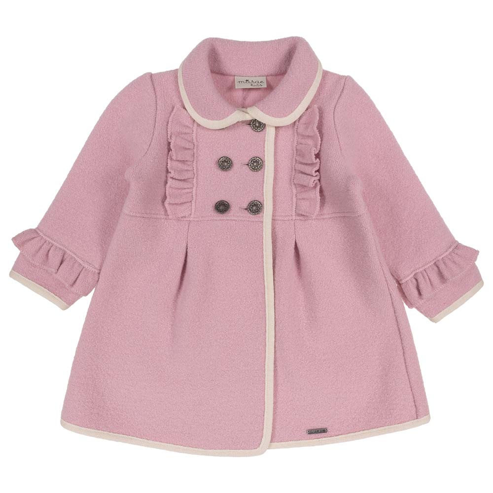 Girls pink best sale wool coat