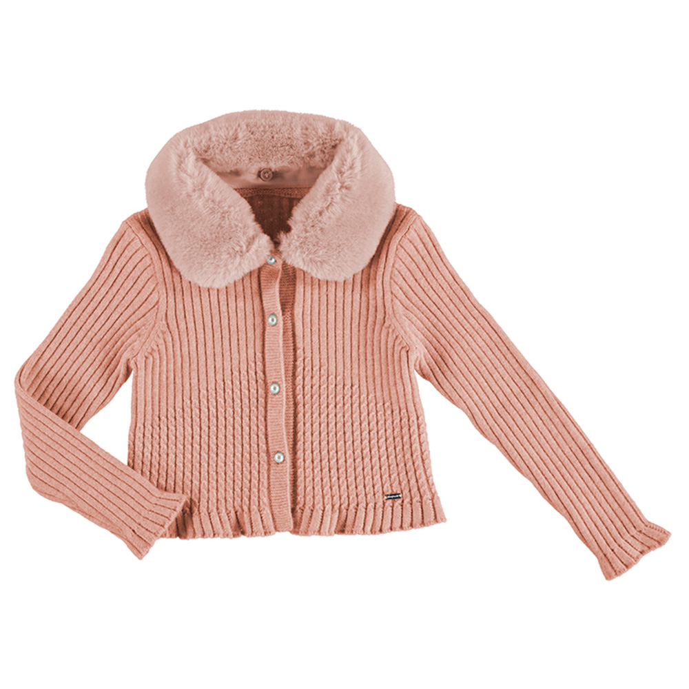 Girls faux outlet fur cardigan