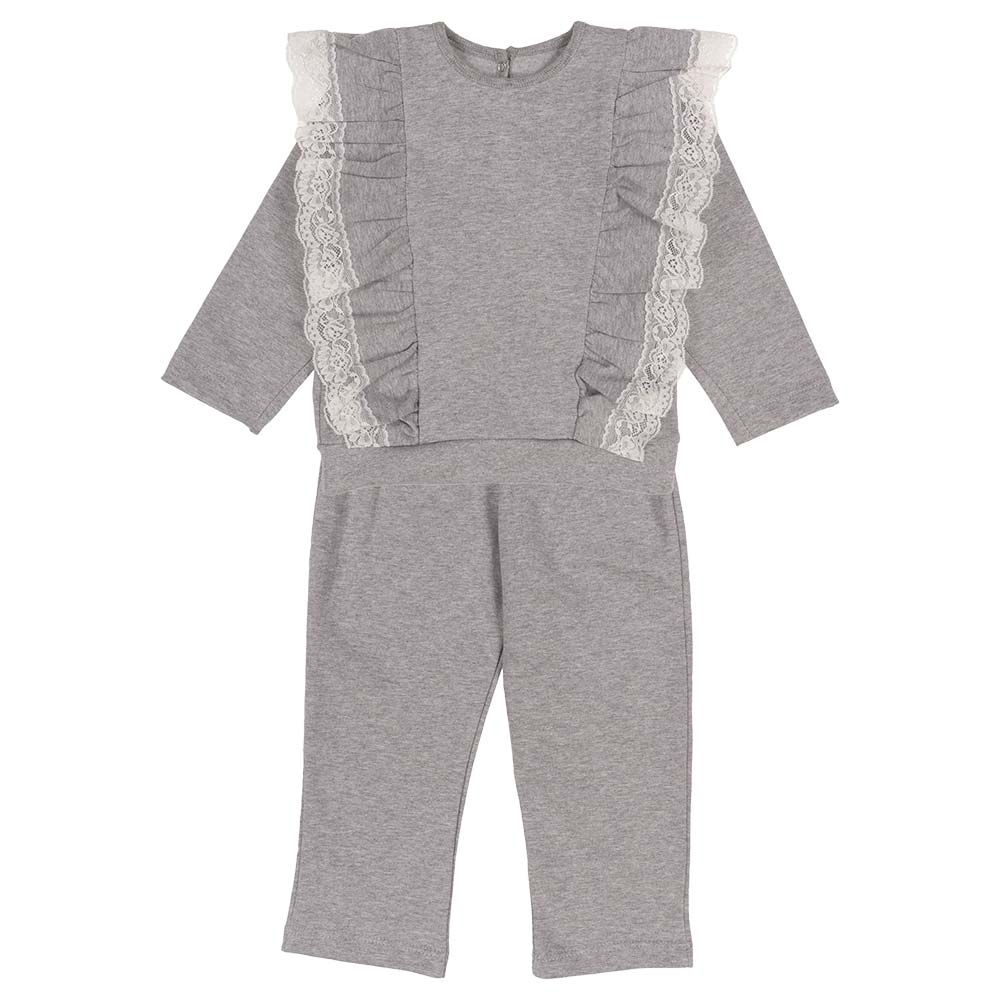 grey ruffle tracksuit