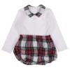 Picture of Rapife Boys Tartan Top & Tartan Jam Pants Set - White Red 