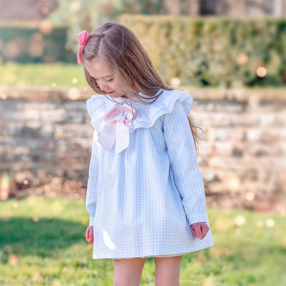 Blue and white hot sale dress for girls