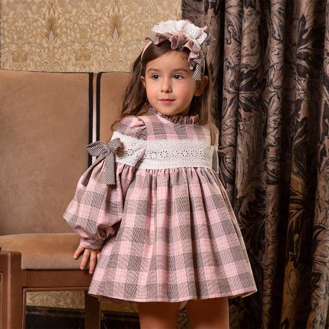 Meraki Bambini Baby Girls Dress Sweet Tartan - Pink. Children's