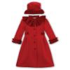 Picture of Sarah Louise Girls Velvet Trim Coat & Hat Set - Red