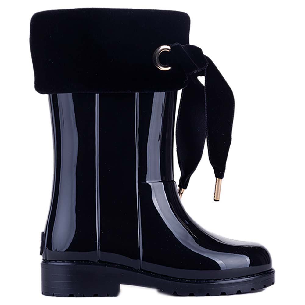 Igor Campera Velvet Cuff Ribbon Tie Rainboot Navy Blue