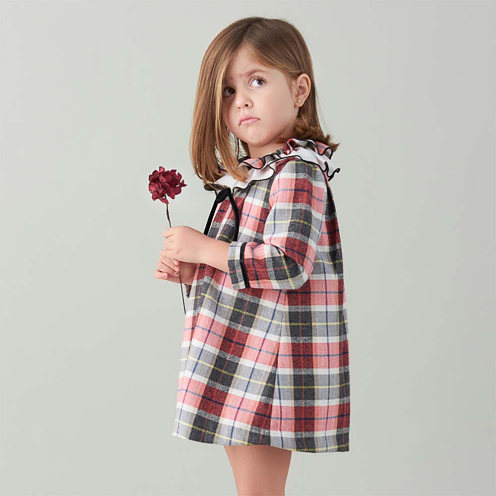 Red black best sale checkered dress