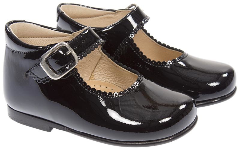 Black patent leather baby girl sales shoes