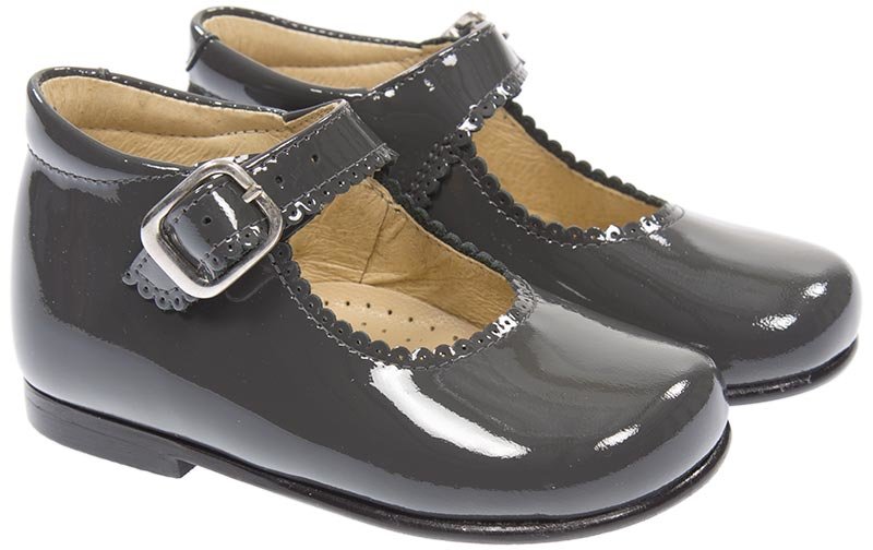 Girls grey clearance patent shoes