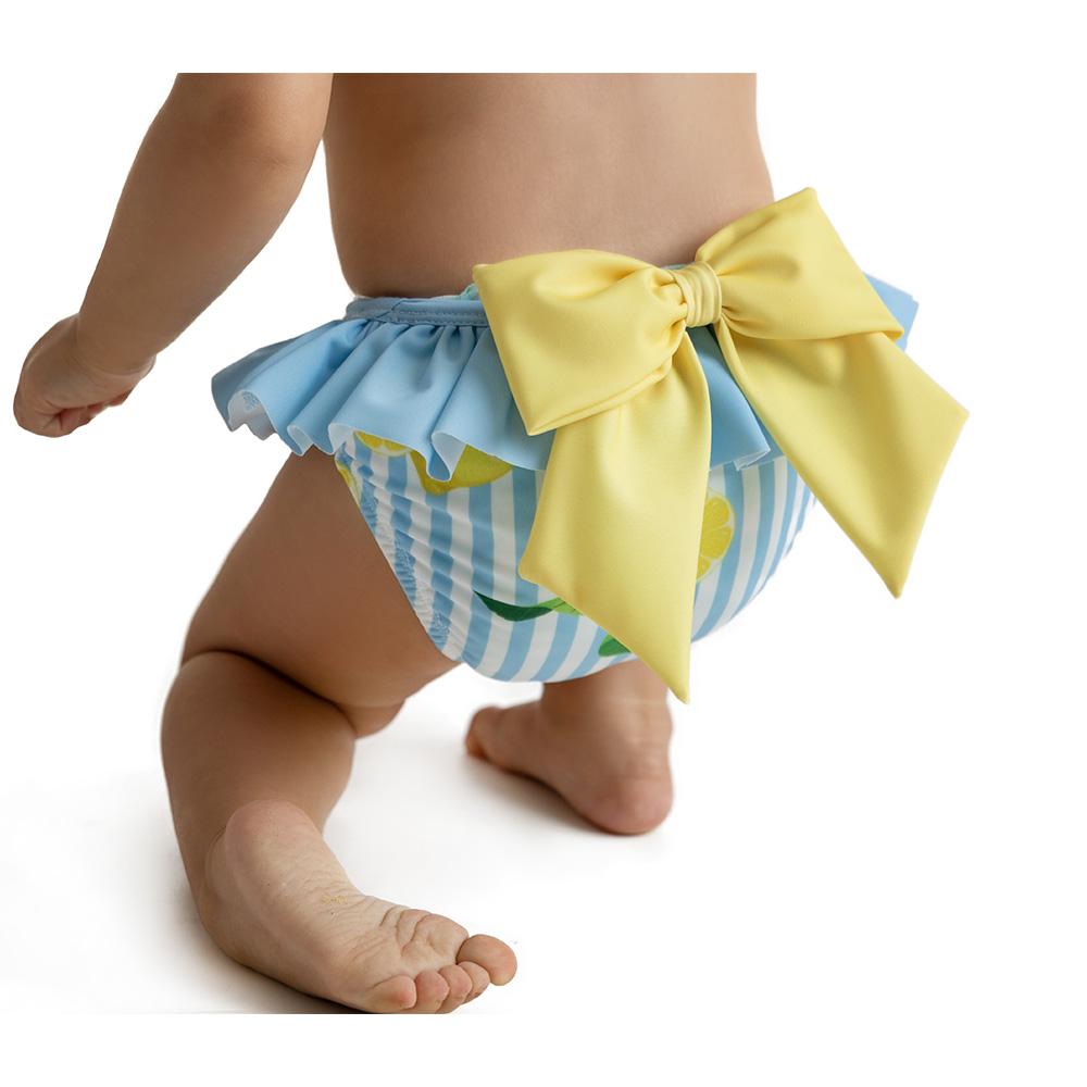 Frilly Knickers / jam pants / nappy covers with Lemon Yellow Bow
