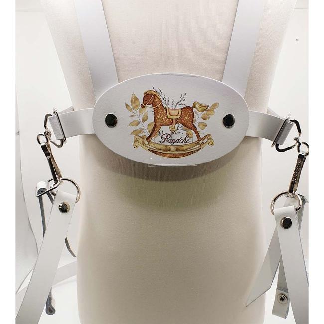 Picture of Panache Toddler Rocking Horse Harness & Walking Reins - White Leather