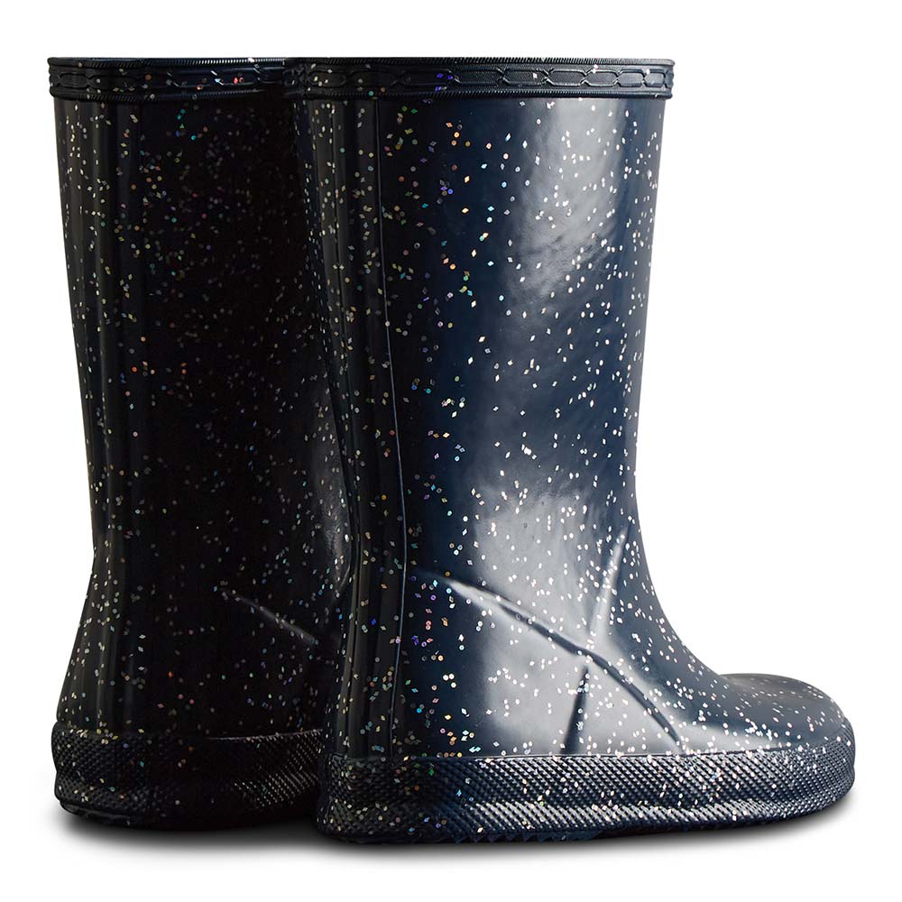 Blue sparkle hunter boots best sale