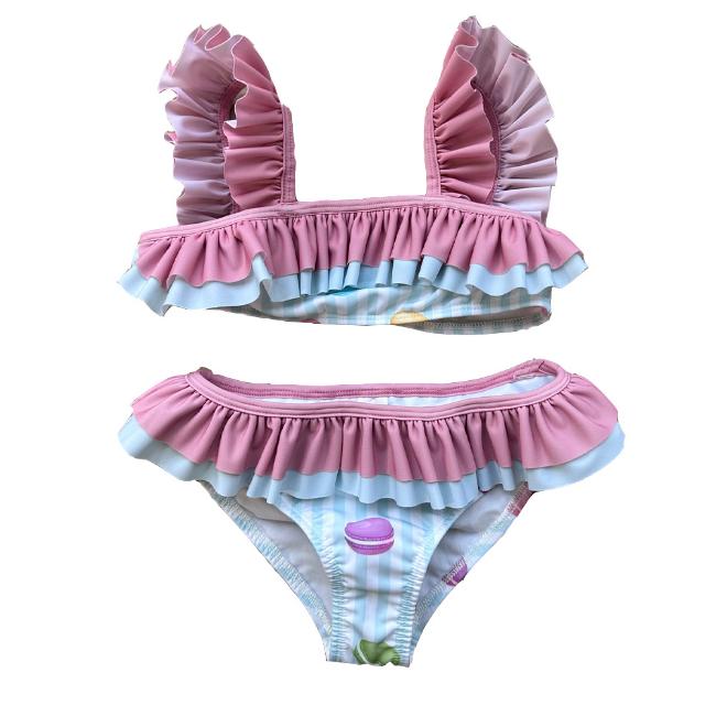 Picture of Meia Pata Girls Macaron Bikini- White Pink  