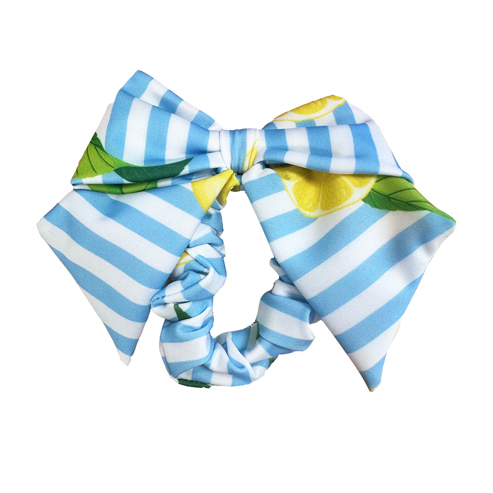 Meia Pata Lemon Scrunchie - White Blue.