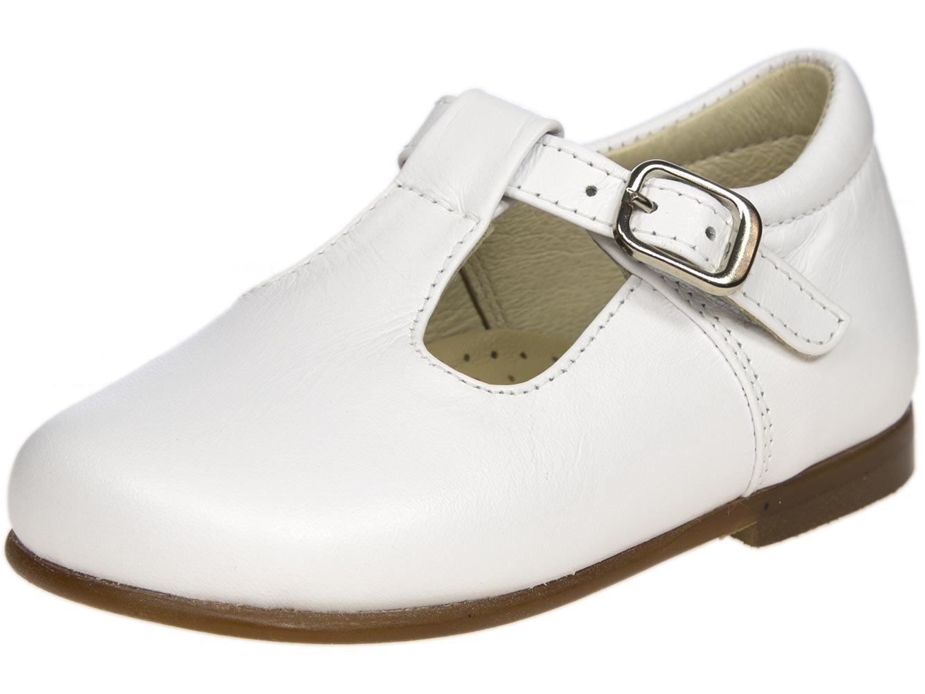 Panache Toddler T Bar Shoe - White Leather. Children's Designer Clothes ...