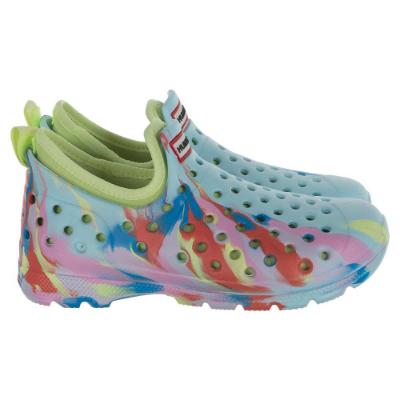 Picture of Hunter Big Kids Lightweight Water Shoe - Bleached Blue Marble Zesty Yellow