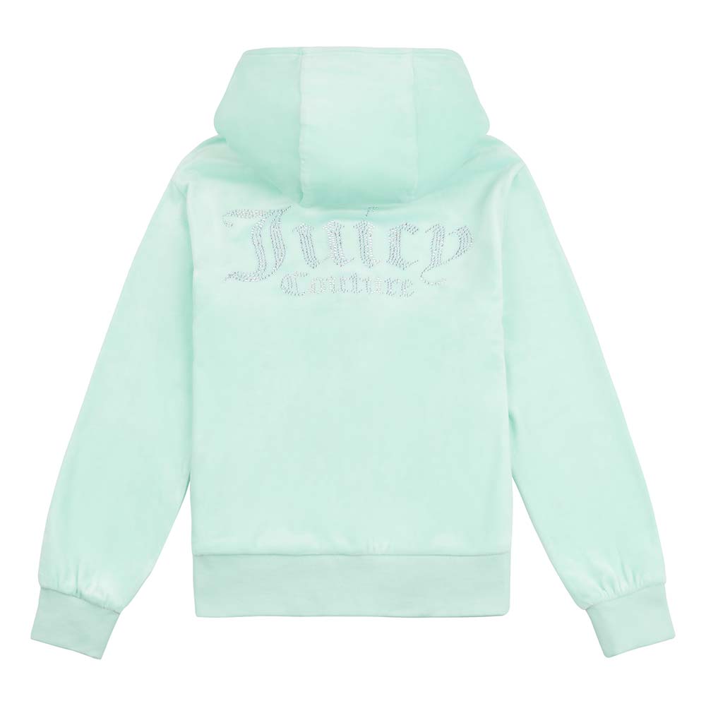 Juicy Couture Girls Diamante Zip Through Velour Hoodie & Bootcut