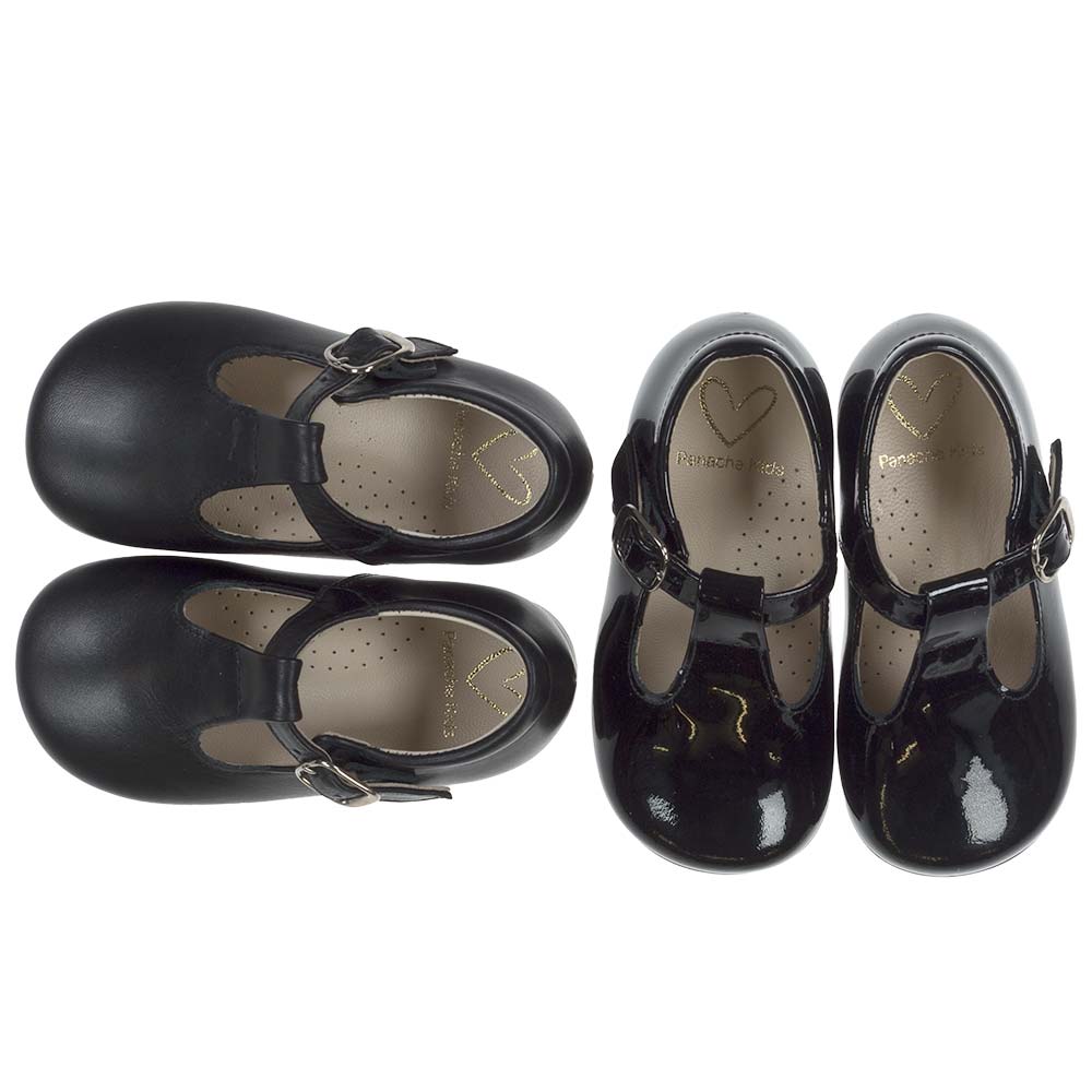 Panache Toddler T Bar Shoe - Black Leather . Children's Designer ...