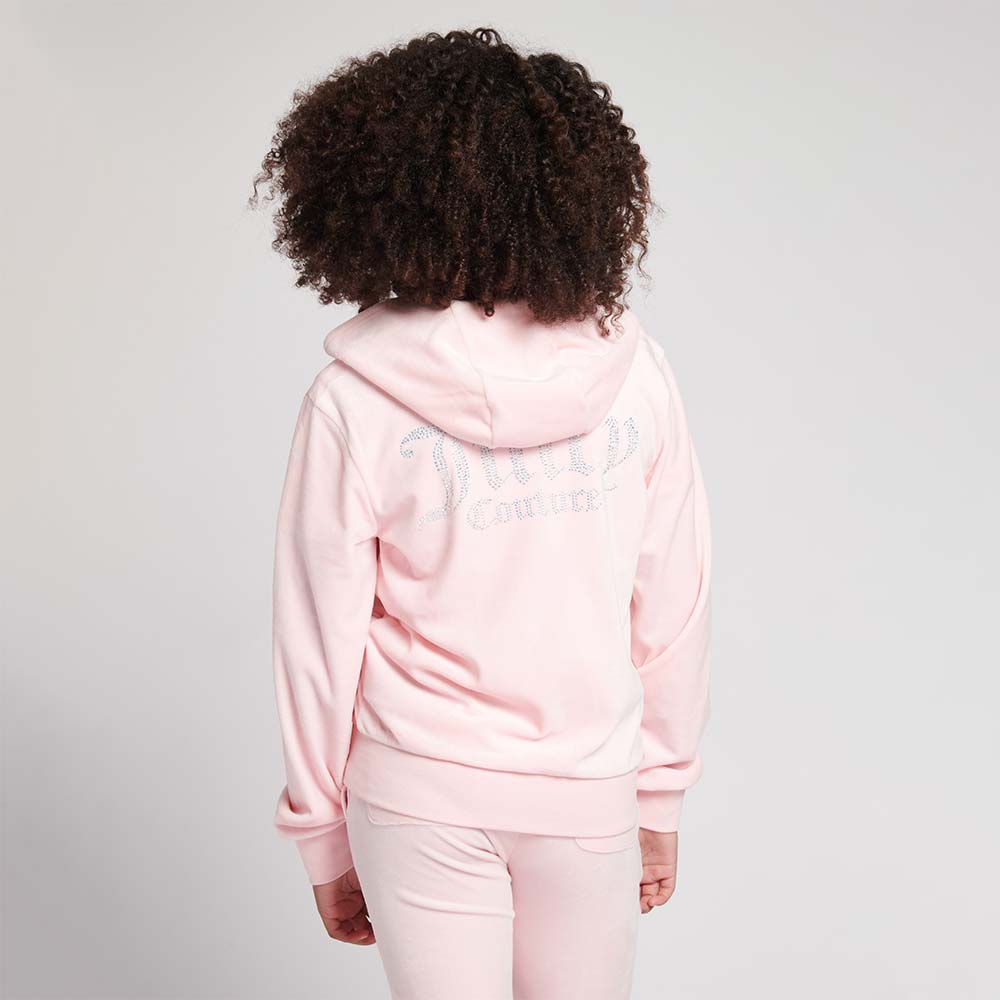 Lipsy velour hoodie on sale with diamante crown back