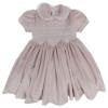 Picture of Miss P Girls Traditional Smocked Puff Sleeve Velvet Dress - Pale Pink
