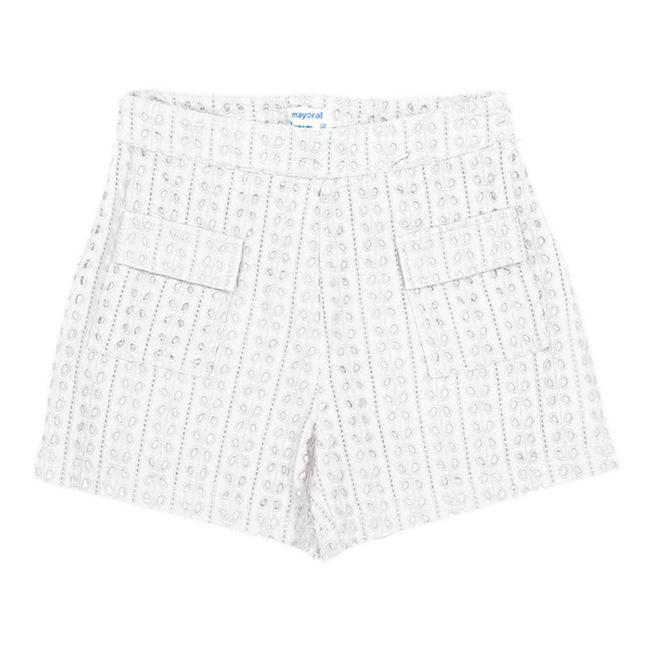 Picture of Mayoral Teen Girls Broderie Anglaise Shorts - White