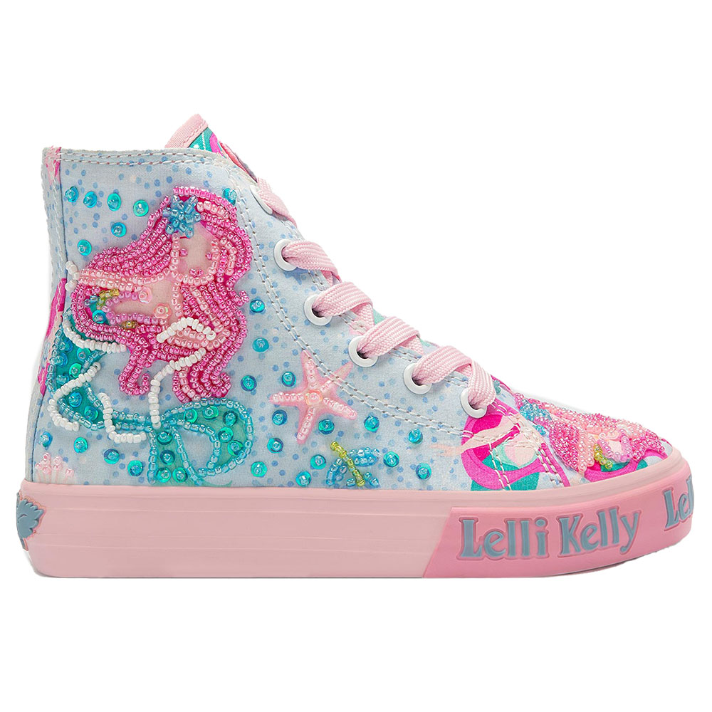 Lelli Kelly Mermaid Mid Canvas Boot With Inside Zip - Blue