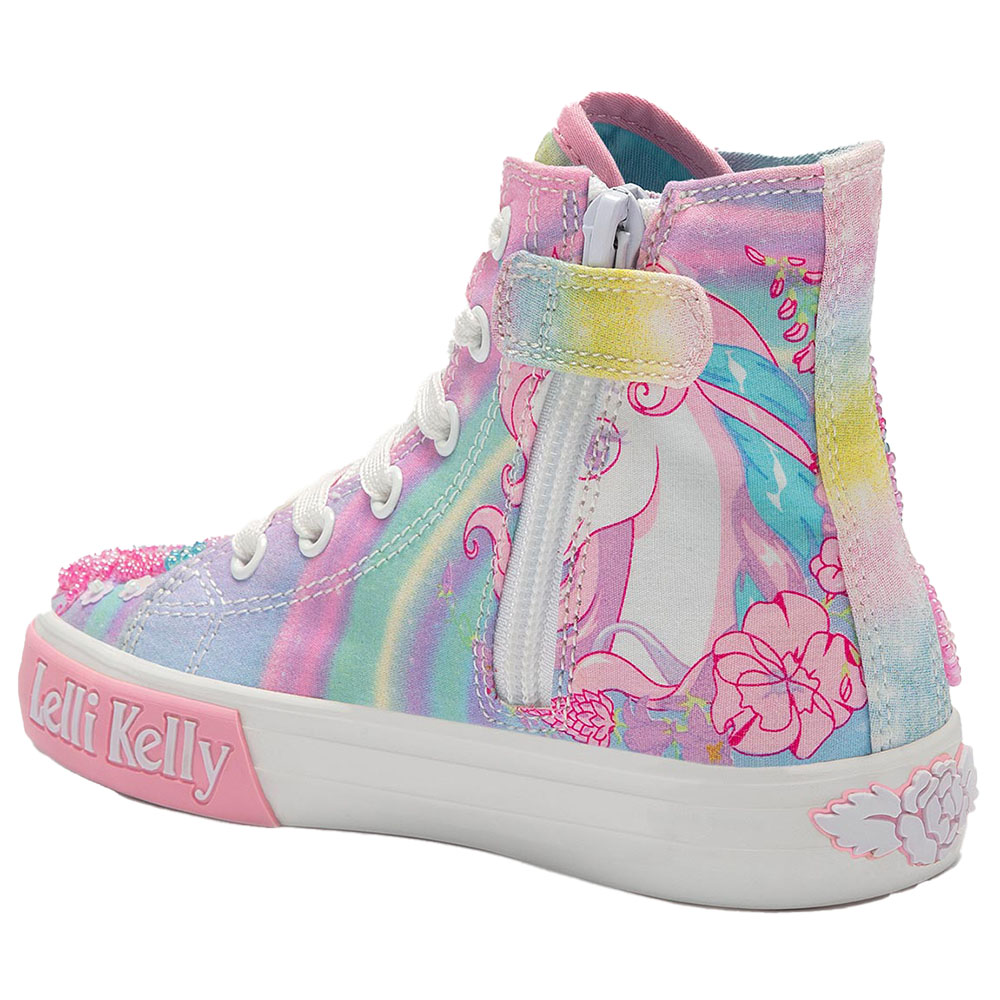 Lelli Kelly Unicorn Mid Canvas Boot With Inside Zip - White Multi ...