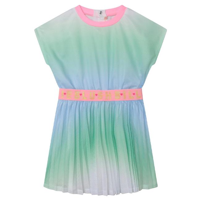 Picture of Billieblush Rainbow Logo Mesh Dress - Blue