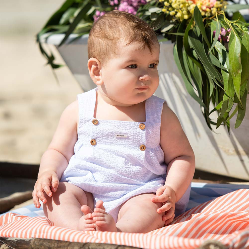 Baby seersucker hot sale romper