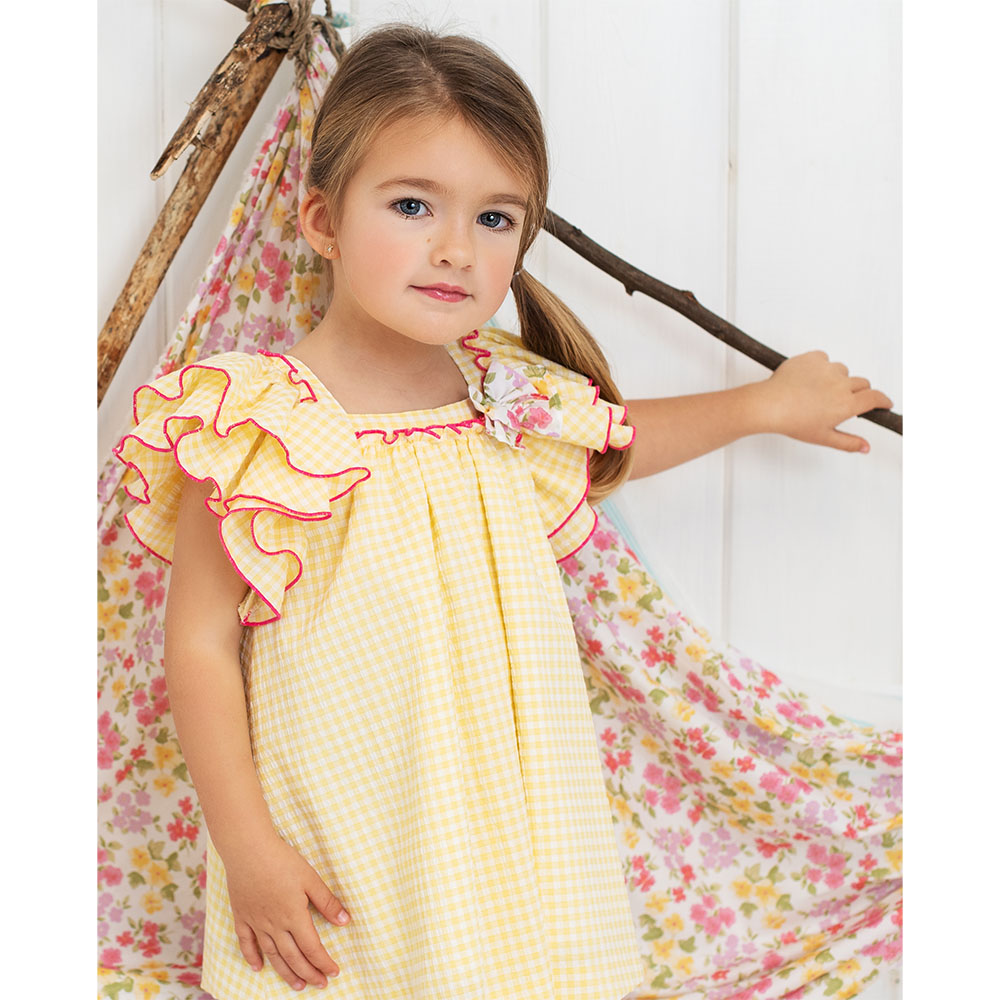 Girls yellow gingham sales dress